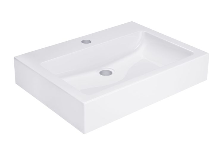 Umywalka nablatowa prostokątna 54x40 cm Darfor UM/N/54x40/01/BP biały połysk