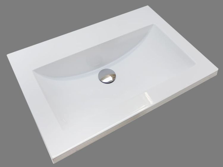 Umywalka nablatowa prostokątna 60x40 cm Darfor UM/P/60x40/01/BP biały połysk