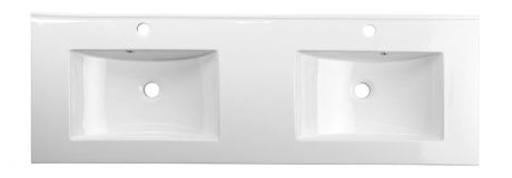 Przejdź do produktu Umywalka meblowa podwójna 121x46 cm Darfor UM/P/121x46/1/BP biały połysk