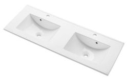 Umywalka meblowa podwójna 121x46 cm Darfor UM/P/121x46/1/BP biały połysk