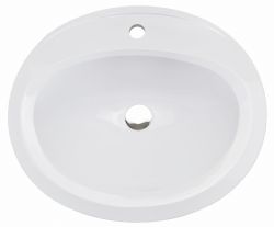 Umywalka okrągła wpuszczana 54x46 cm Darfor UM/OW/54x46/1/BP biały połysk