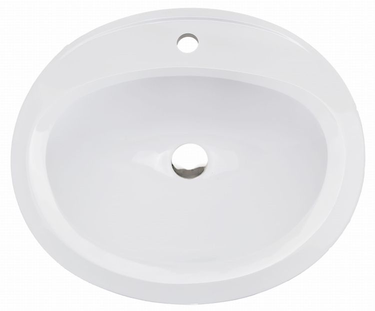 Umywalka okrągła wpuszczana 54x46 cm Darfor UM/OW/54x46/1/BP biały połysk