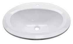 Umywalka okrągła wpuszczana 54x46 cm Darfor UM/OW/54x46/1/BP biały połysk