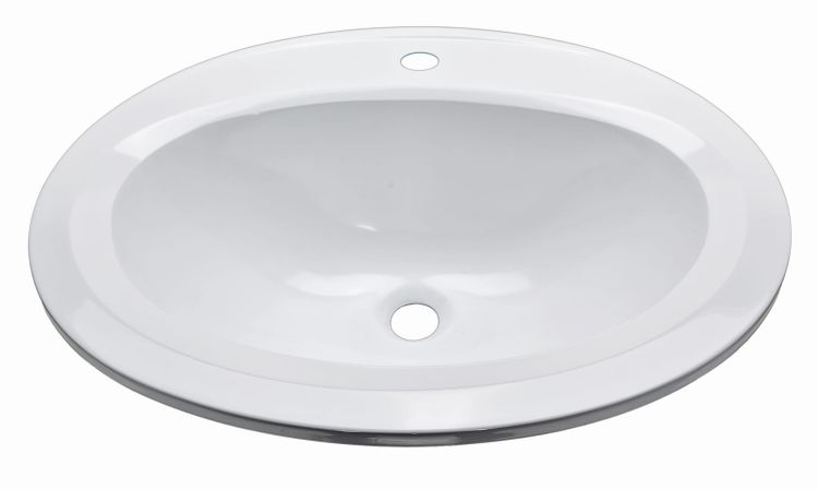 Umywalka okrągła wpuszczana 54x46 cm Darfor UM/OW/54x46/1/BP biały połysk