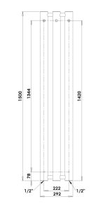 Grzejnik łazienkowy 29,2x150 cm PMH Rosendal Massive R70/3