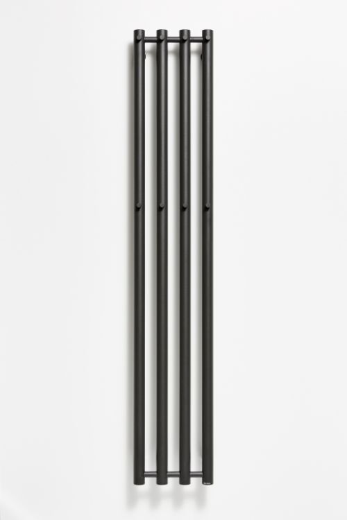 Grzejnik łazienkowy pionowy 11,5x150 cm PMH Rosendal R2BL/2 czarny mat