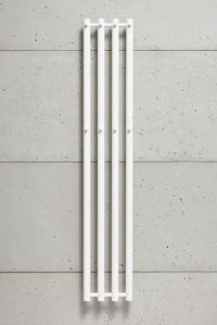 Grzejnik łazienkowy pionowy 11,5x150 cm PMH Rosendal R2E/2 biały mat