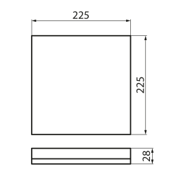 AZPO lampa sufitowa LED 225x225mm, 12,3W, IP54, biały