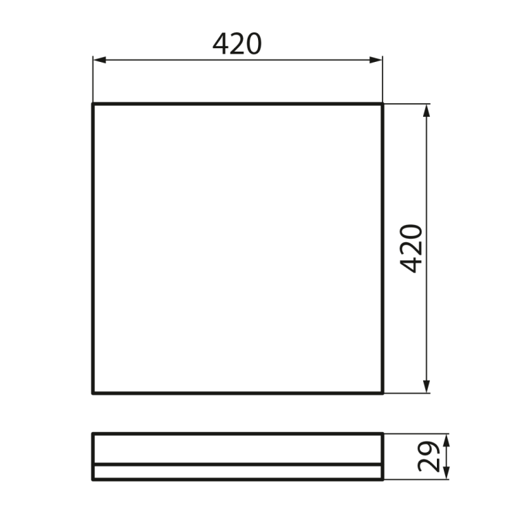 AZPO lampa sufitowa LED 420x420mm, 22W, IP54, biały