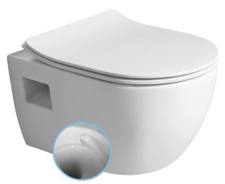 Przejdź do produktu LUNA WC wiszące, Vortex Rimless, 35,5x49cm, biały