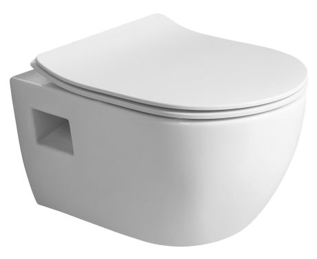 Przejdź do produktu LUNA WC wiszące, Vortex Rimless, 35,5x49cm, biały
