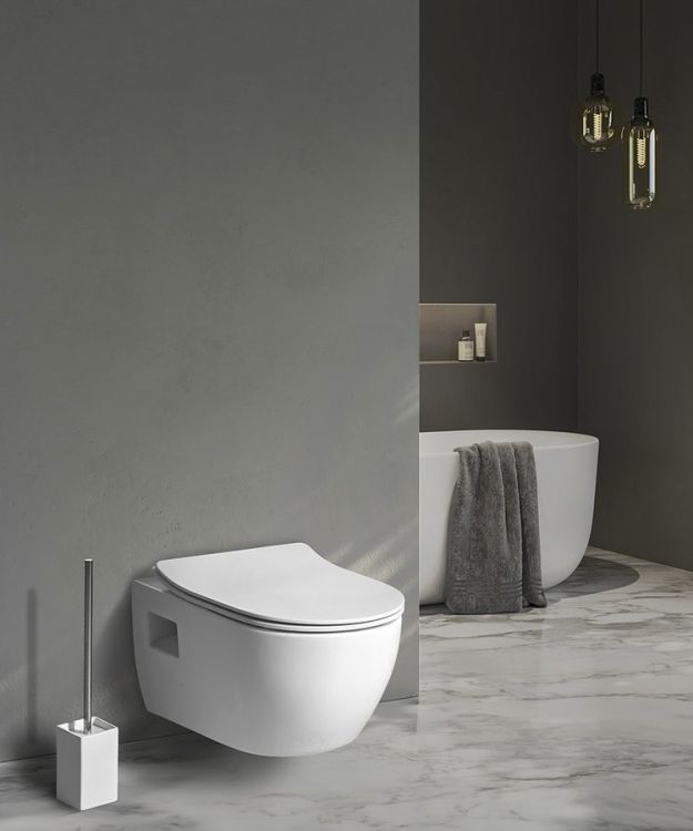LUNA WC wiszące, Vortex Rimless, 35,5x49cm, biały