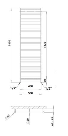 Przejdź do produktu Grzejnik łazienkowy stal szczotkowana 50x163 cm PMH Sorano SN5SS