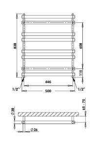 Grzejnik łazienkowy chrom 50x84 cm PMH Ulysses U4C