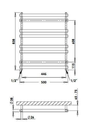 Przejdź do produktu Grzejnik łazienkowy chrom 50x84 cm PMH Ulysses U4C 