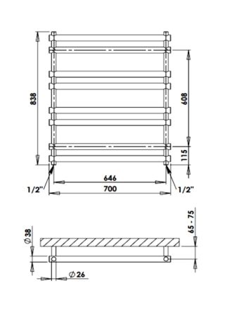 Przejdź do produktu Grzejnik łazienkowy chrom 70x84 cm PMH Ulysses U5C 