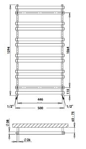 Grzejnik łazienkowy chrom 50x129 cm PMH Ulysses U7C