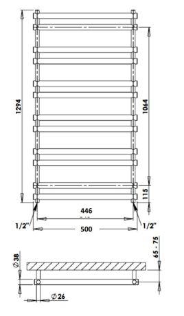 Przejdź do produktu Grzejnik łazienkowy chrom 50x129 cm PMH Ulysses U7C 