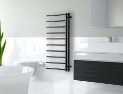 Czarny grzejnik łazienkowy 50x114 cm PMH Apollo AP1B-L lewy