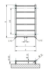 Grzejnik dekoracyjny 50x77,5 cm chrom PMH Naas NS1C-M