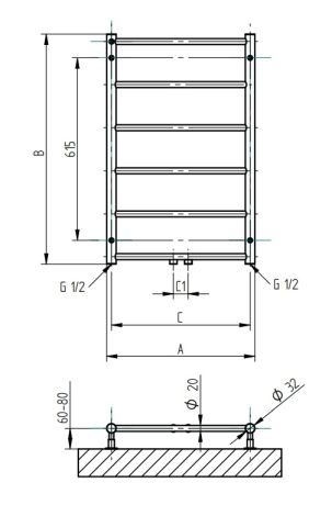 Przejdź do produktu Grzejnik dekoracyjny 50x77,5 cm chrom PMH Naas NS1C-M