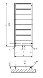Grzejnik dekoracyjny 50x121 cm chrom PMH Naas NS3C-M