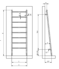 Czarny grzejnik drabinkowy 60x170 cm PMH Zoe ZO1B