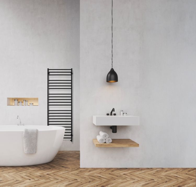 Czarny grzejnik drabinkowy 70x120 cm PMH Luxor LX3B