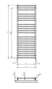Grzejnik drabinkowy 60x170 cm chrom PMH Luxor LX8C