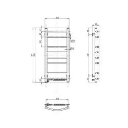 SUPE elektryczna suszarka na ręczniki 360x800mm, 107W, biały