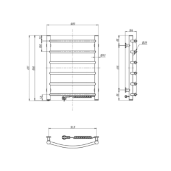 SUPE elektryczna suszarka na ręczniki 480x600mm, 148W, biały