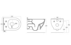 BRILLA CLEANWASH WC wiszące z funkcją bidetu, Rimless, 36,5x53cm, biały