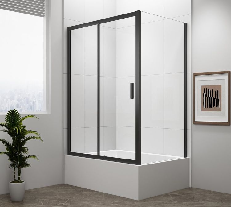 DEEP BLACK kabina prysznicowa 1100x900mm wariant L/P, szkło czyste