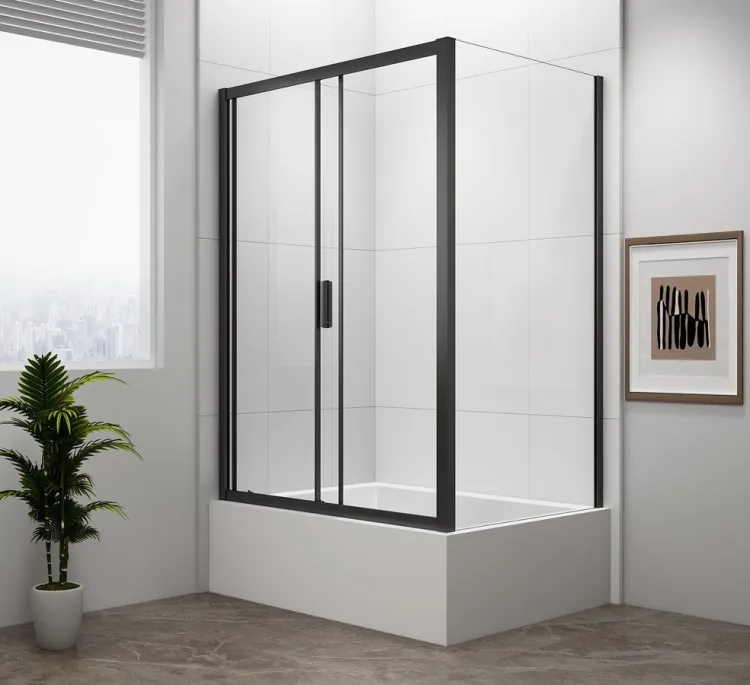 DEEP BLACK kabina prysznicowa 1200x750mm wariant L/P,szkło czyste