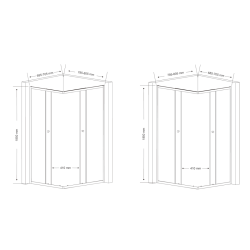AGGA kabina prysznicowa 800x700mm, szkło czyste