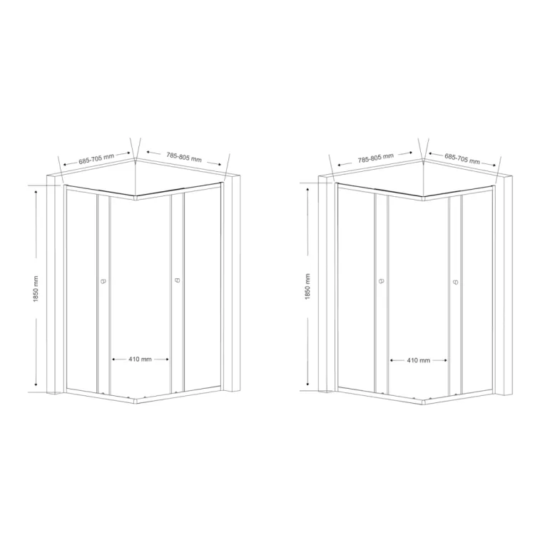 AGGA kabina prysznicowa 800x700mm, szkło czyste