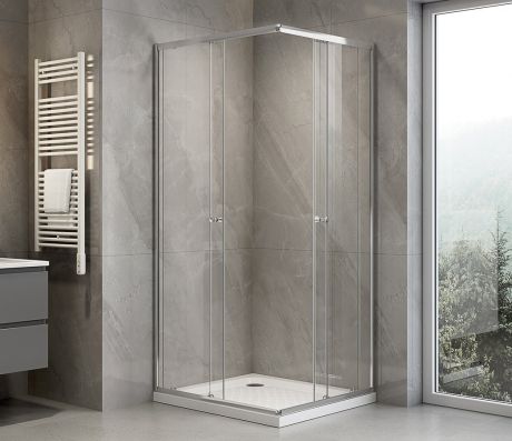 Przejdź do produktu AGGA prostokątna kabina prysznicowa 900x800mm, szkło czyste