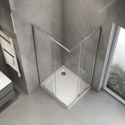 AGGA kabina prysznicowa 900x800mm, szkło czyste