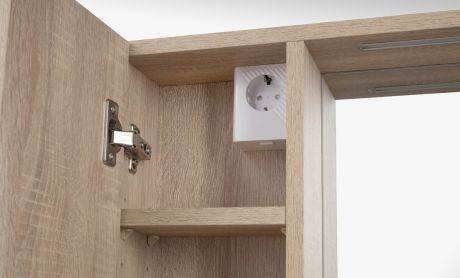 Przejdź do produktu ZOJA/KERAMIA FRESH STRIP szafka z lustrem i oświetleniem LED, 60x60x14cm, lewa, dąb platin