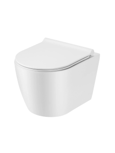 Miska WC wisząca 50x36 cm bezrantowa, z deską slim, Trend TR2241 biały połysk