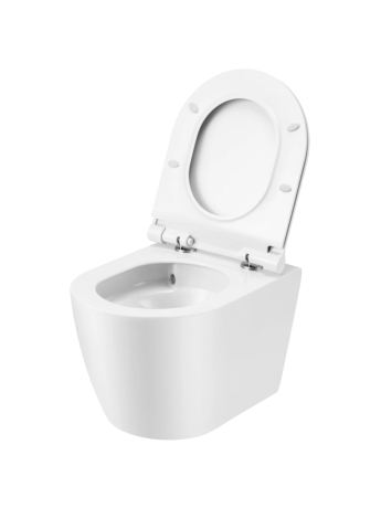 Przejdź do produktu Miska WC wisząca 50x36 cm bezrantowa,  z powłoką UPCLEAN i z deską slim, Trend Loano TR2241 biały połysk