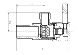Zawór narożny 1/2 "x3/8", okrągły, czarny mat