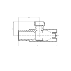 Zawór narożny 1/2 "x3/8", kwadratowy, czarny mat