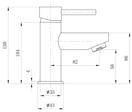 Przejdź do produktu SMALL bateria umywalkowa, 130mm, chrom