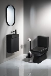 LARA kompakt WC, odpływ poziomy/pionowy, czarny mat