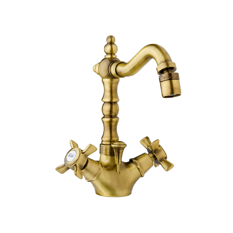 Retro bateria bidetowa jednootworowa wysoka Giulini Parigi 7358 bronzo