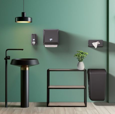Przejdź do produktu ECOLORED ścienny kosz na śmieci z pokrywą 23l, ABS, Soft Touch, czarny mat