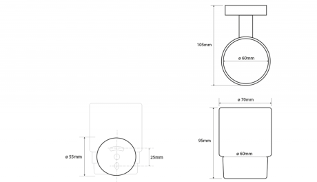 Przejdź do produktu X-ROUND COPPER kubek, szkło mleczne, szkło mleczne, miedź mat