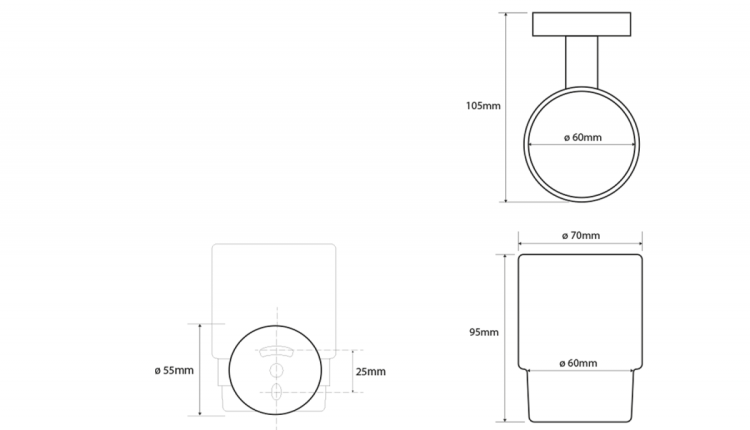 X-ROUND COPPER kubek, szkło mleczne, szkło mleczne, miedź mat
