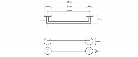 Przejdź do produktu X-ROUND COPPER wieszak na ręczniki 600mm, miedź mat